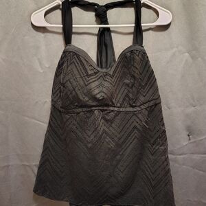 Essentials Black Halter Swim Top